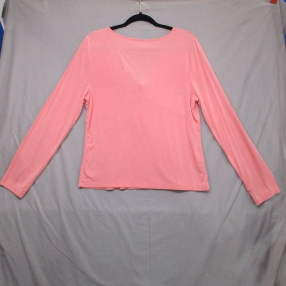 Loft V-Neck Long Sleeve Top Pink Women Size | XL - Picture 5 of 6